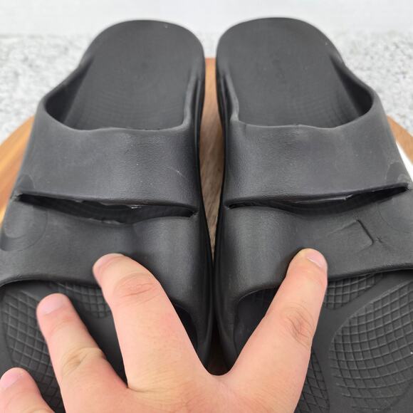 Oofos Ooahh Black Recovery Comfort Casual Daily Lifestyle Slide Sandals Mens 9 - Picture 7 of 13